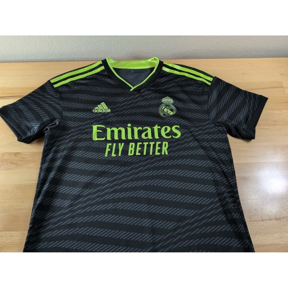 Adidas 2022/23 Real Madrid Third Jersey Mens Size Medium Black Green